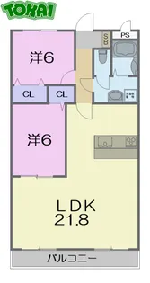 ボンジュールTakamachi【4階】の間取り