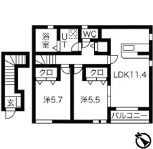 Pal DwellB棟【1階】の間取り