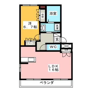 ティアリーダイアモンド【1階】の間取り