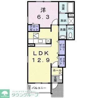 パークサイド・プリムラ【1階】の間取り