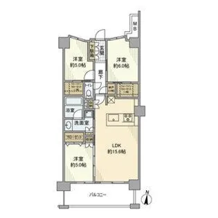 ヴェレーナシティ横浜根岸ザ・フロント【3階】の間取り