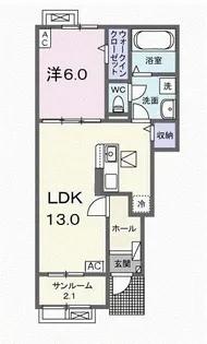 ネオ岐南A【1階】の間取り
