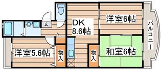 ミリリアント遠見塚【1階】の間取り