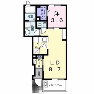 ヴィラージュ ドゥ ソレイユII【1階】の間取り