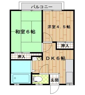 内谷ハイツB棟【2階】の間取り