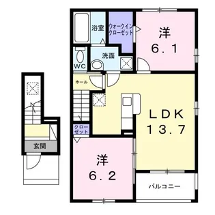 プラシード・ピアッツァ【2階】の間取り