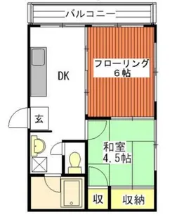 フラット篠【2階】の間取り