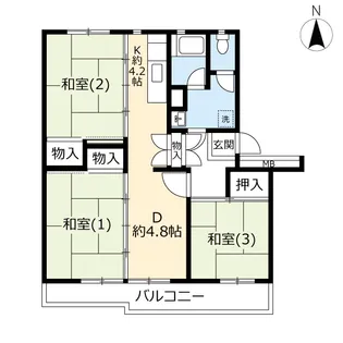 URえびな【3階】の間取り