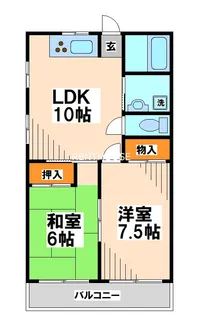 福島第2ハイツ【2階】の間取り
