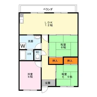 ヴィラ村崎【5階】の間取り