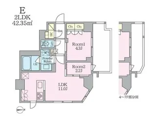 クレストコート東池袋【7階】の間取り