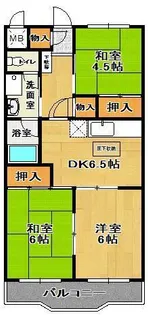 スカイパークマンション【1階】の間取り