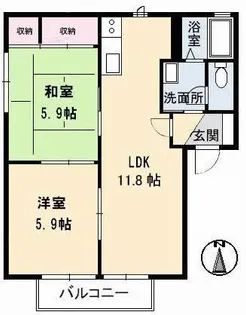 エスペランサ A棟【2階】の間取り
