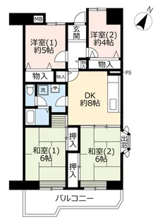 UR高見フローラルタウン七番街【2階】の間取り