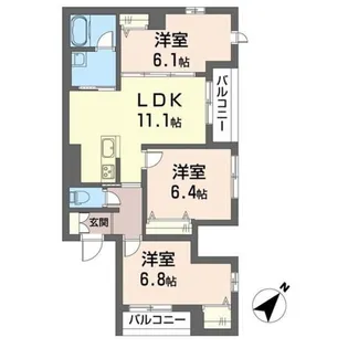 ウィスタリア【3階】の間取り