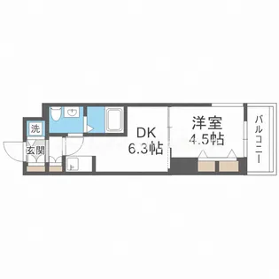 TLRレジデンス本町WEST【6階】の間取り