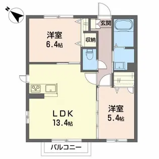シャーメゾンあきほ【1階】の間取り