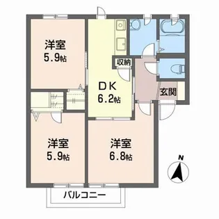 リアンS【1階】の間取り