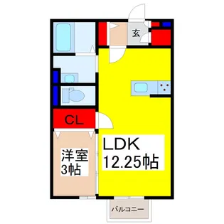 レセンテ紫峰ヶ丘AB棟【1階】の間取り