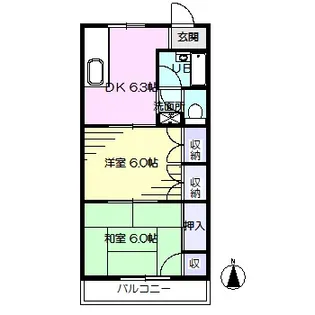 ユーリンハイツ【1階】の間取り