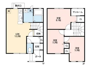 新潟県長岡市美沢2【一戸建】の間取り