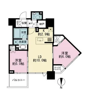 ベイサイドタワー晴海【25階】の間取り
