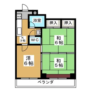 スリーコーポ大和町【3階】の間取り
