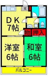 市川第2マンション【3階】の間取り