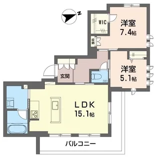 カローレ デル ソーレ【2階】の間取り