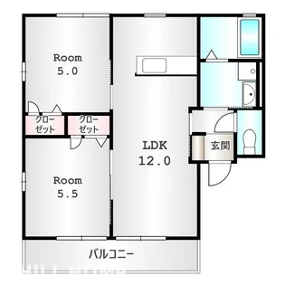 群馬県伊勢崎市田中島町【アパート】の間取り