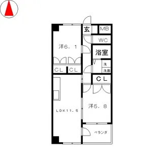 グランドマンションダン【4階】の間取り
