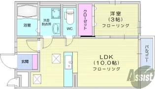 パティオテラス八乙女中央【2階】の間取り