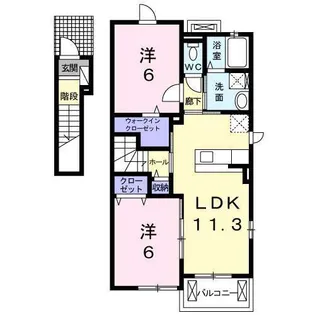 クリスタルコート【2階】の間取り