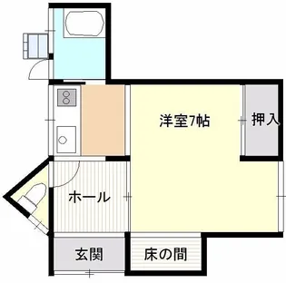 越智貸家(1Kタイプ)【1階】の間取り