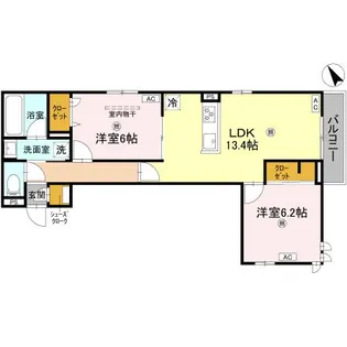 大阪府大阪市住吉区我孫子2【アパート】の間取り