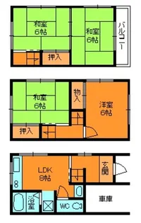 奈良県大和郡山市西田中町【一戸建】の間取り