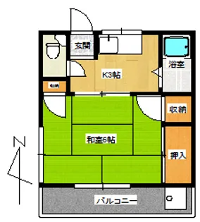 第2石井荘【2階】の間取り