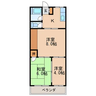 コーポオオサワII【3階】の間取り