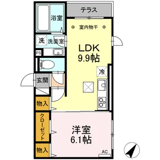 セレーノ堀之内【1階】の間取り