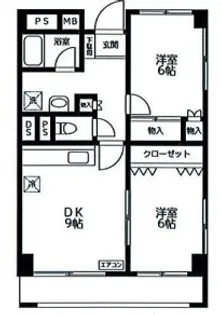 バラハイツ鴨居【3階】の間取り