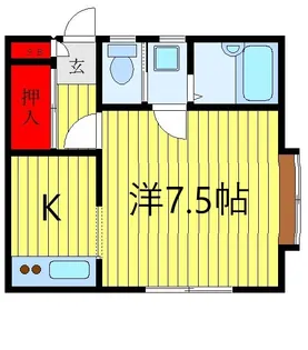 ハイツ秋風【1階】の間取り