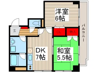 ロイヤルクマイ【6階】の間取り
