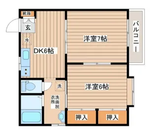2DKの間取り画像