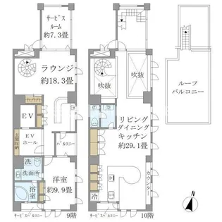 広尾Quarto【9階】の間取り
