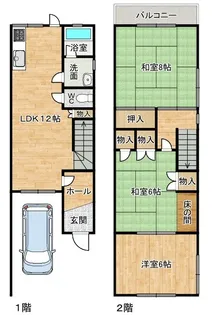 大阪府岸和田市宮前町【一戸建】の間取り