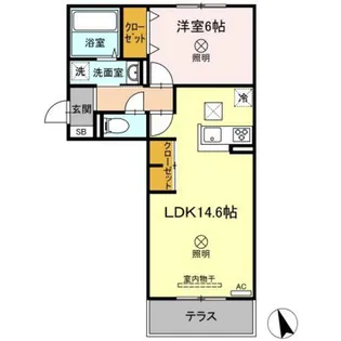 1LDKの間取り画像