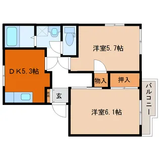 SQUARE VIE B【2階】の間取り