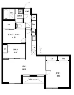 COEUR BLANC西荻窪【1階】の間取り