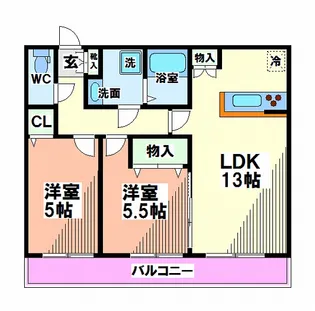 フェリス国立【2階】の間取り