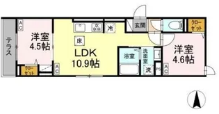 セレスティア栗原【1階】の間取り